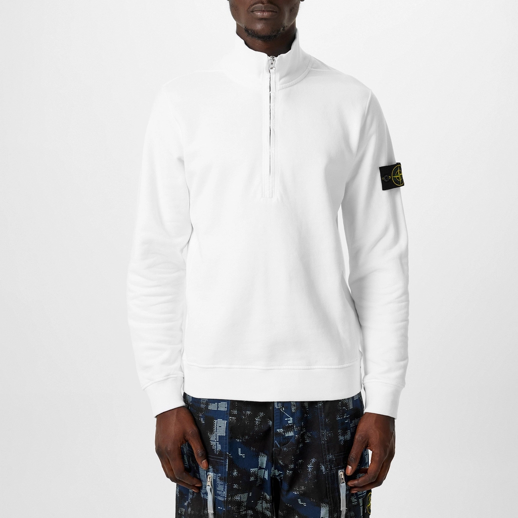Stone Island Heavy Weight Quarter Zip Fleece - Bianco V0001